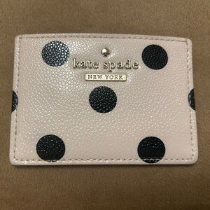 Kate Spade Black and Cream Polka Dot Card Holder NWOT